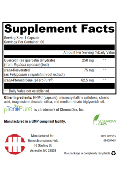 Hemochromatosis Help™ Quercetin and Resveratrol Complex