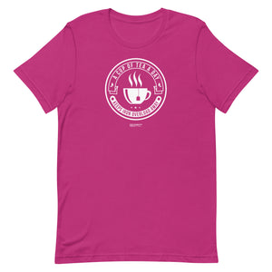 "A Cup of Tea A Day Keeps Iron Overload Away" Circle Design Hemochromatosis Awareness Premium Short Sleeve T-Shirt (11 Colors)