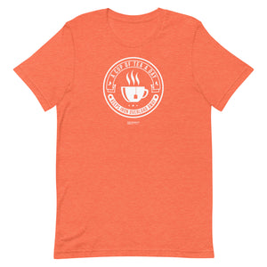 "A Cup of Tea A Day Keeps Iron Overload Away" Circle Design Hemochromatosis Awareness Premium Short Sleeve T-Shirt (11 Colors)