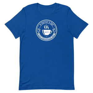 "A Coffee a Day Keeps Iron Overload Away" Circle Design Hemochromatosis Awareness Premium Short Sleeve T-Shirt (11 Colors)