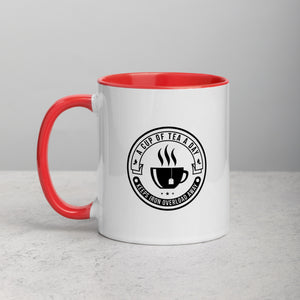 "A Cup of Tea A Day Keeps Iron Overload Away" Circle Design Hemochromatosis Awareness 11 oz Ceramic Mug